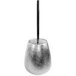 Gedy SO33-73 Silver Finish Pottery Round Toilet Brush Holder